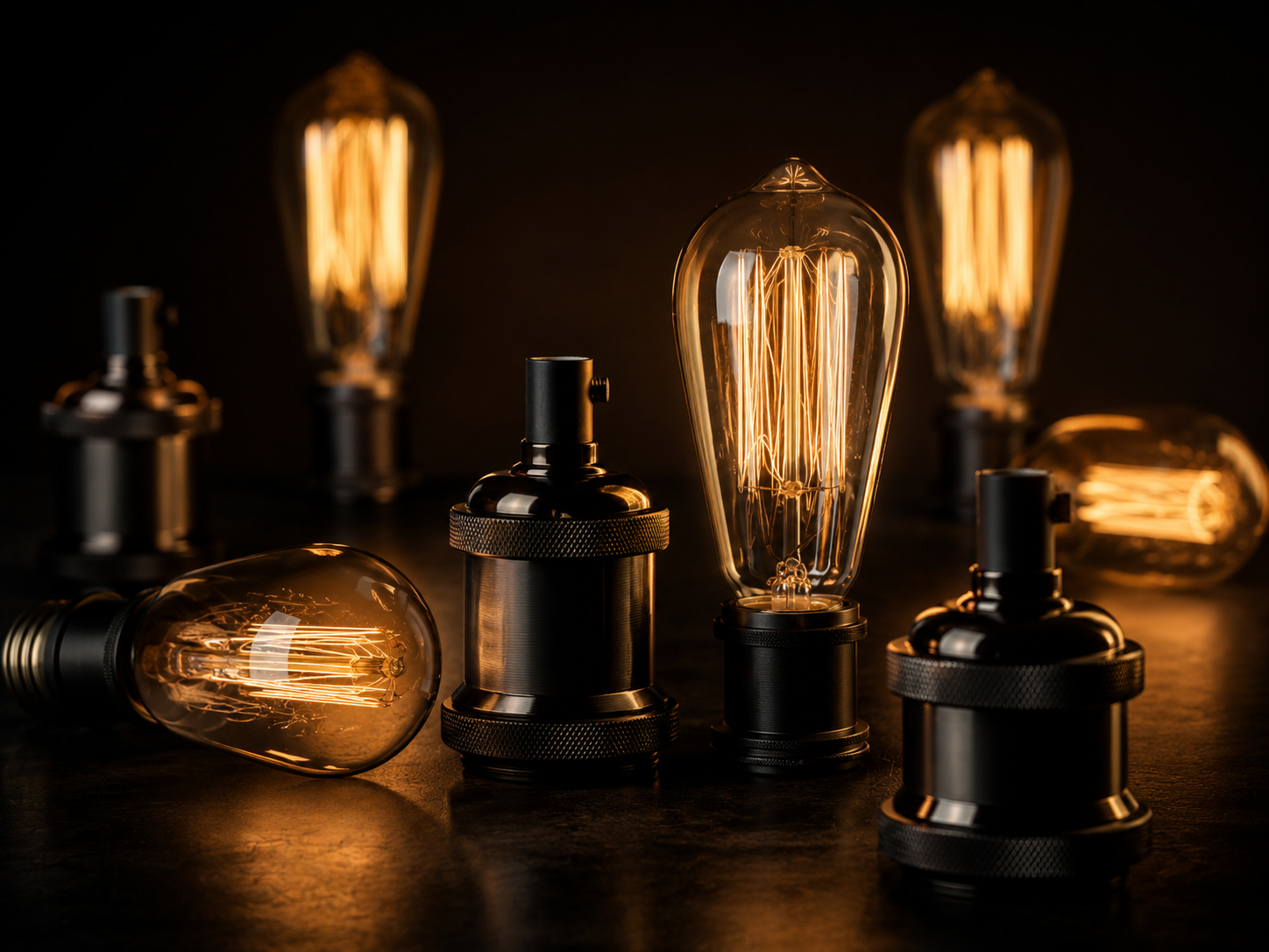 Focos y sockets inspirados en Edison